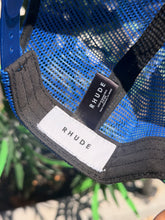 Load image into Gallery viewer, Rhude Split Petrol Logo Mesh Trucker - Blue White - Size OS - Preowned
