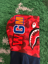 Load image into Gallery viewer, BAPE - Navy Red Camo Shark Full Zip Hoodie - Size Large
