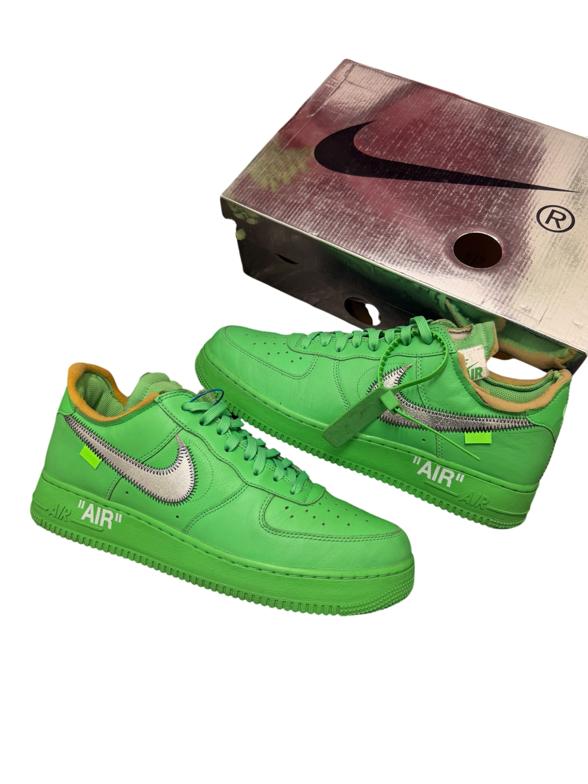 Off-White x Nike - Air Force 1 Low Brooklyn - Light Green Spark - Size 11M -