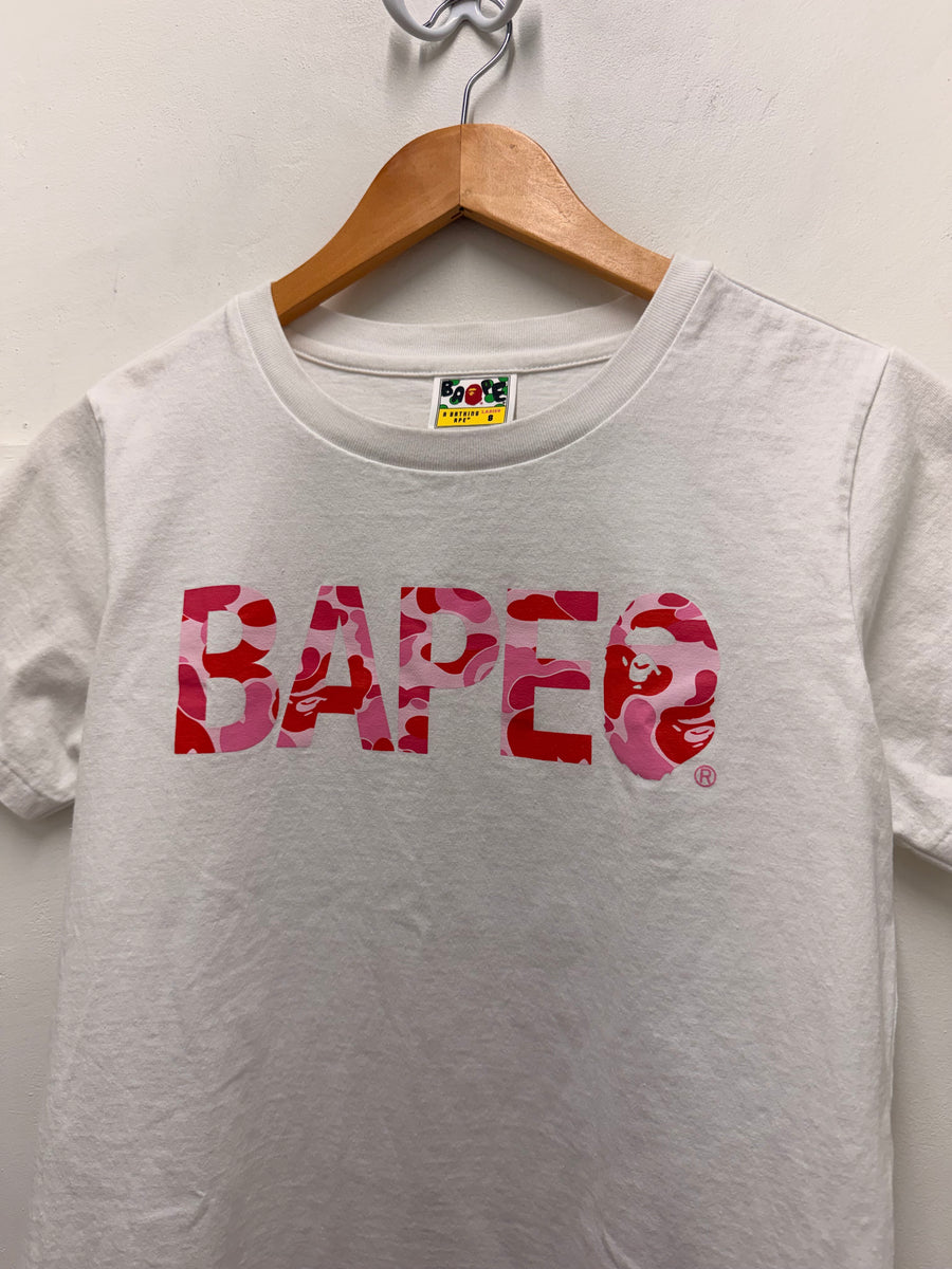 BAPE - Pink Camo Logo Tee - White