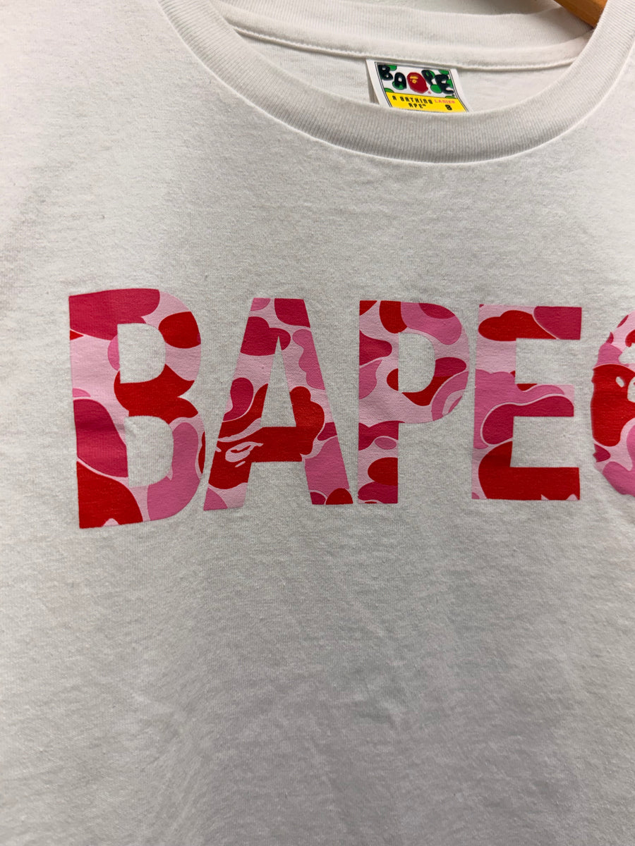 BAPE - Pink Camo Logo Tee - White