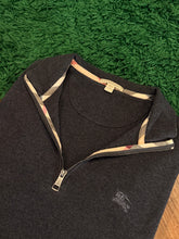 Load image into Gallery viewer, Burberry Quarter Zip Pullover - Charcoal | Size L Preowned
