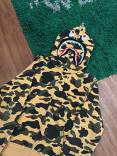 Load image into Gallery viewer, BAPE Shark Full Zip Hoodie – Yellow Camo – Medium – PreOwned
