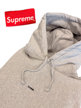 Load image into Gallery viewer, Supreme Embroidered Logo Hoodie - Heather Grey | Size Medium Preowned
