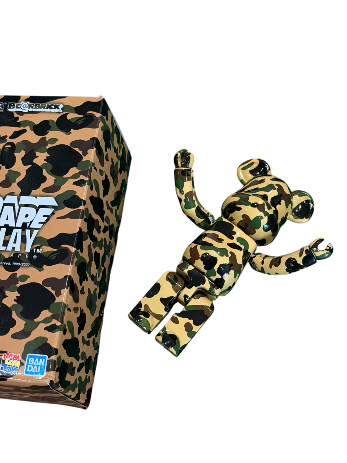 BAPE PLAY x BE@RBRICK Yellow Camo 200% Figure - New