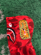 Load image into Gallery viewer, BAPE - Red Camo Shark Full Zip Hoodie - Size XL - PreOwned Good Condition
