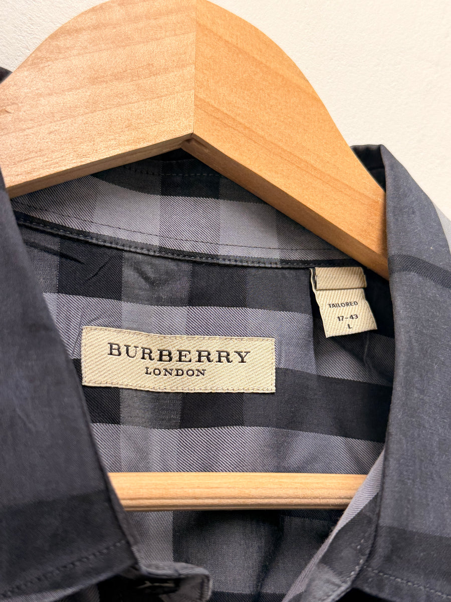 Burberry - Check Shirt Button Up - Grey Black