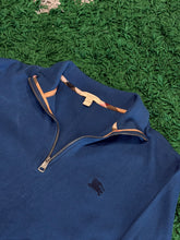 Load image into Gallery viewer, Burberry - Blue Quarter Zip Sweater - Large - Retail $495
