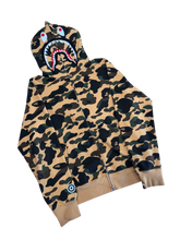 Load image into Gallery viewer, BAPE - Yellow Camo Shark Full Zip Hoodie Size XL - PreOwned
