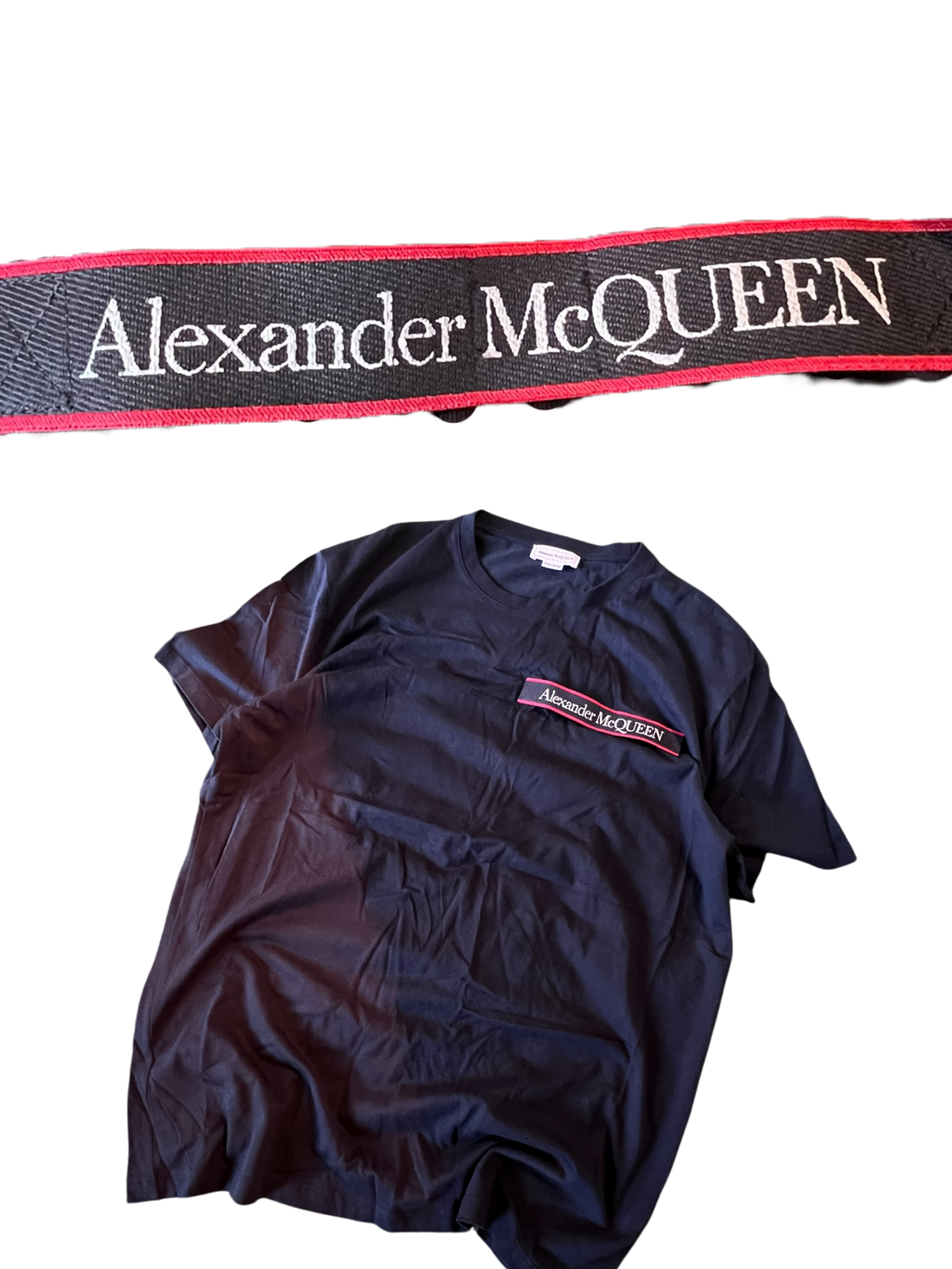 Alexander McQueen Logo Patch Black Tee Size Large