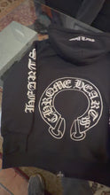 Load and play video in Gallery viewer, Chrome Hearts Black Zip Hoodie – Small – PreOwned
